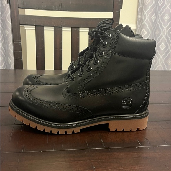 Timberland 6” Premium Brogue Boots new black Men’s Size 9 - Picture 9 of 14